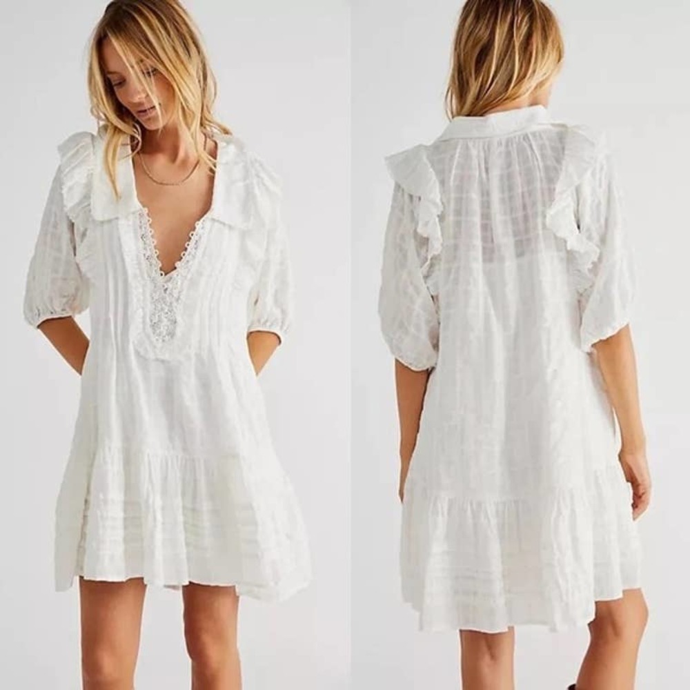 Free People Elora Mini White Ivory Dress Size Small